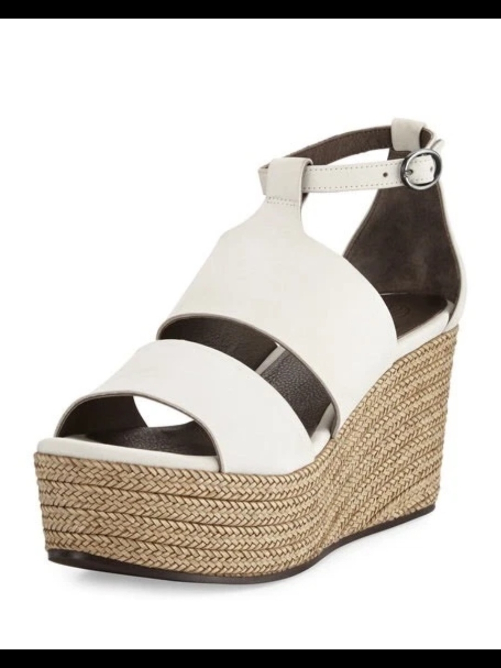 COCLICO Reed Wedge Cream Wide-Band Ankle-Strap Platform Sandals US 8.5 | EU 39.5